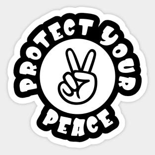 Protect Your Peace Mindfulness Mental Health Peace Sign Sticker